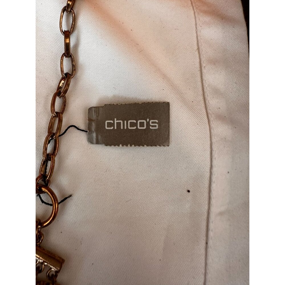 NWT Stunning Chico's statement necklace brushed dark goldtone with bib design - Picture 3 of 5